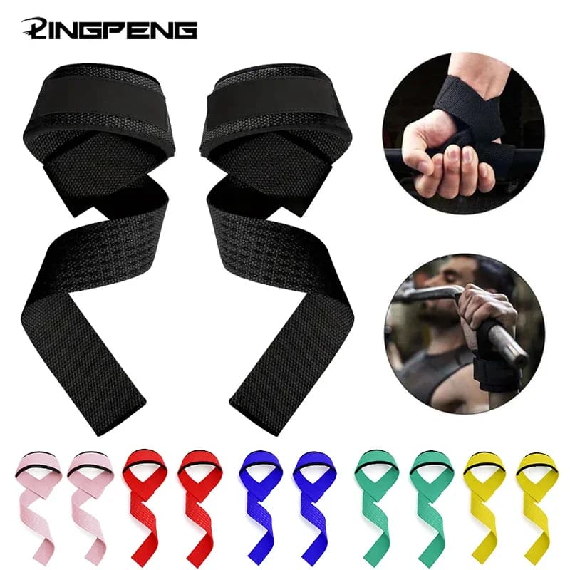 2Pcs Gym Lifting Straps Fitness Gloves Anti-slip Hand Wraps Wrist Straps Support For Weight Lifting Powerlifting Training