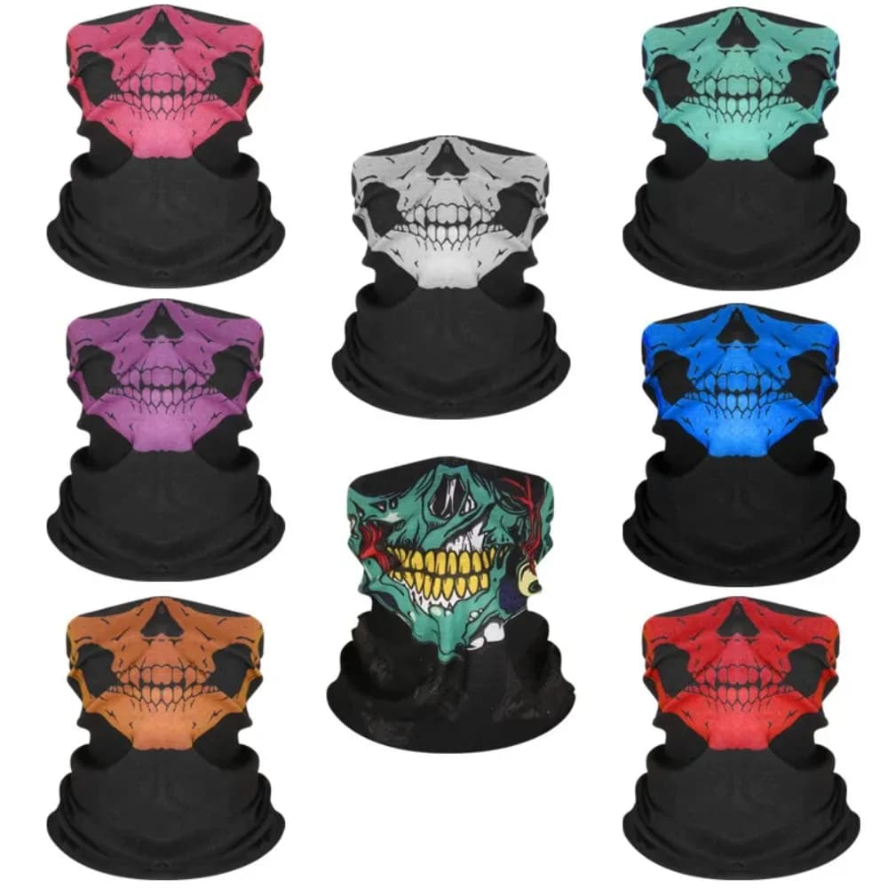 New Skull Scarf for Men, Breathable Sunset Windproof, Motorcycle Copricasco, Bandana, Cycling Facial Mask