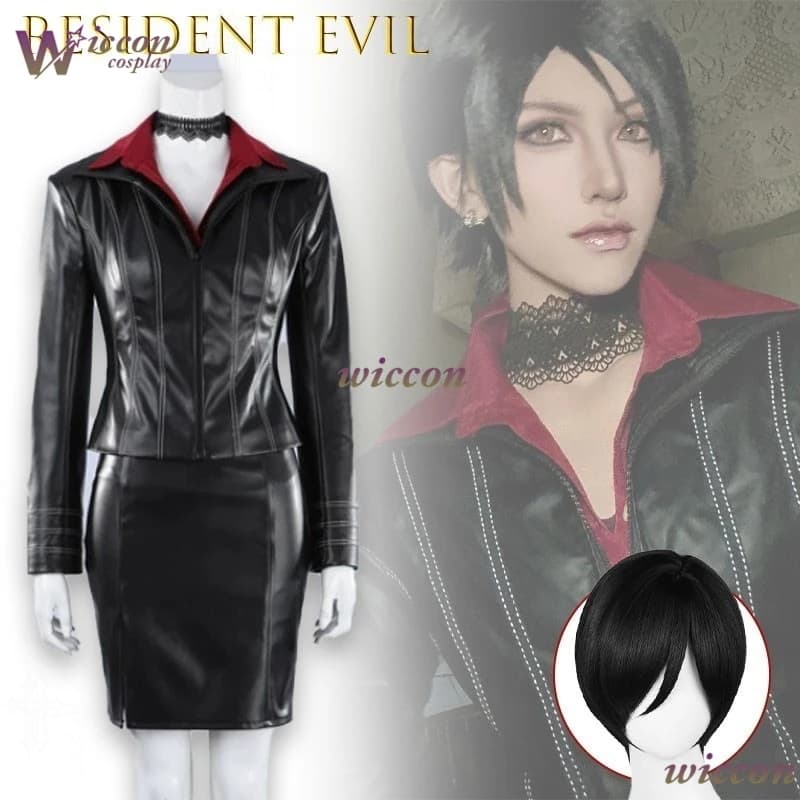 Resident C Evil Damnation Ada Wong Cosplay Leather Jacket Set Game Same Style Mini Skirt Anime Character Outfit Halloween Party