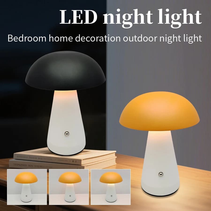 Classic LED Fungus Desk Lamp Bed Lamp with Tactile Mitigation Rechargeable Reading Lamp Bar Restaurant Bedroom Decorative Lighting