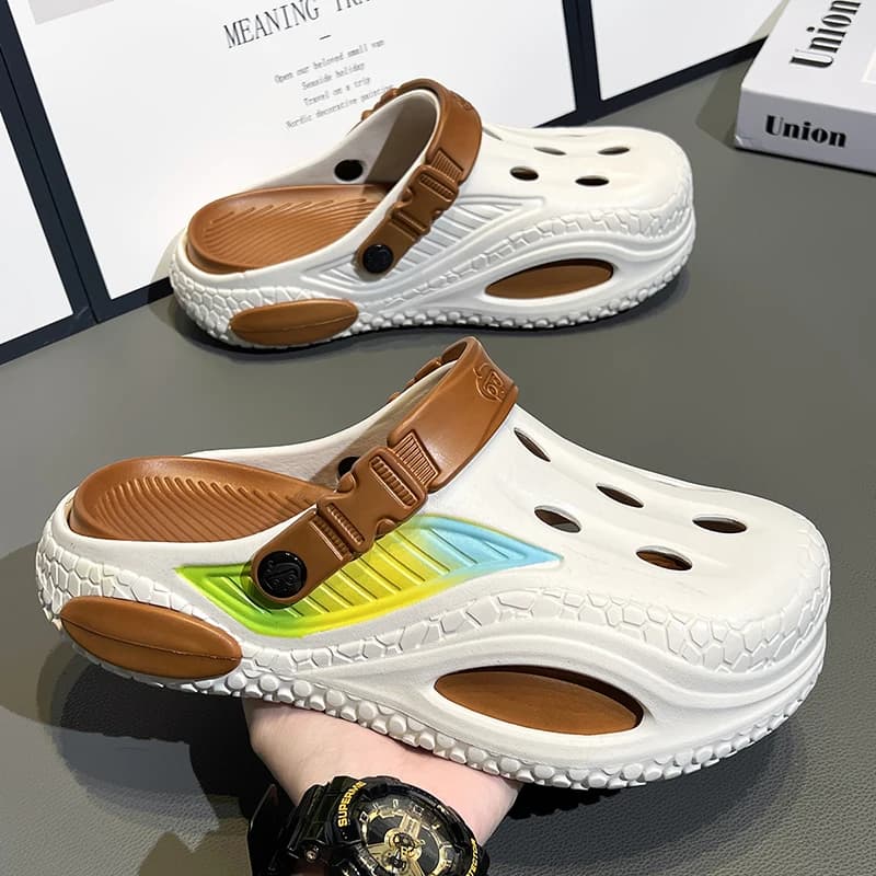Summer New Style Men's Extra-Large Size Eva Breathable Color-Blocked Cushioning Thick-Soled Non-Slip Wear-Resistant Outdoor Beach Sandals