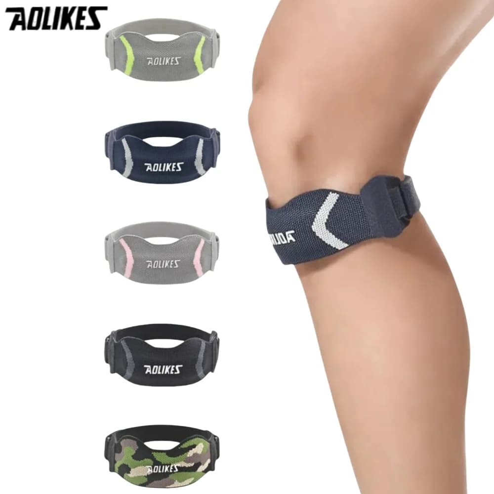 AOLIKES 1 piece of support for knee pad with strap for arthritis, ACL, running, basketball, menisk tear, sport