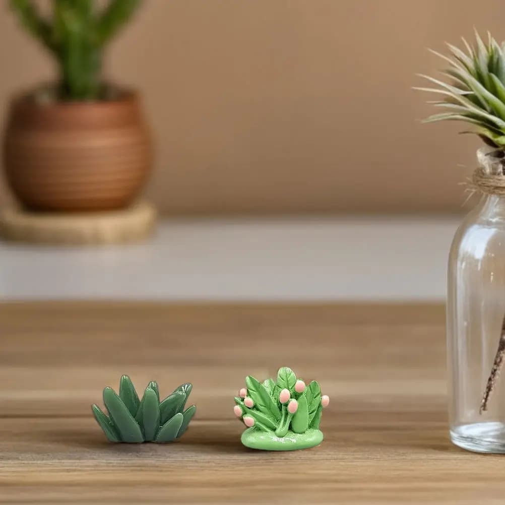8 Pezzi di Vegetazione Artificiale in Miniatura per Case delle Bambole, Giardini in Miniatura, Piante Finte Realistiche, Piccole Decorazioni per Interni, Micro Paesaggi