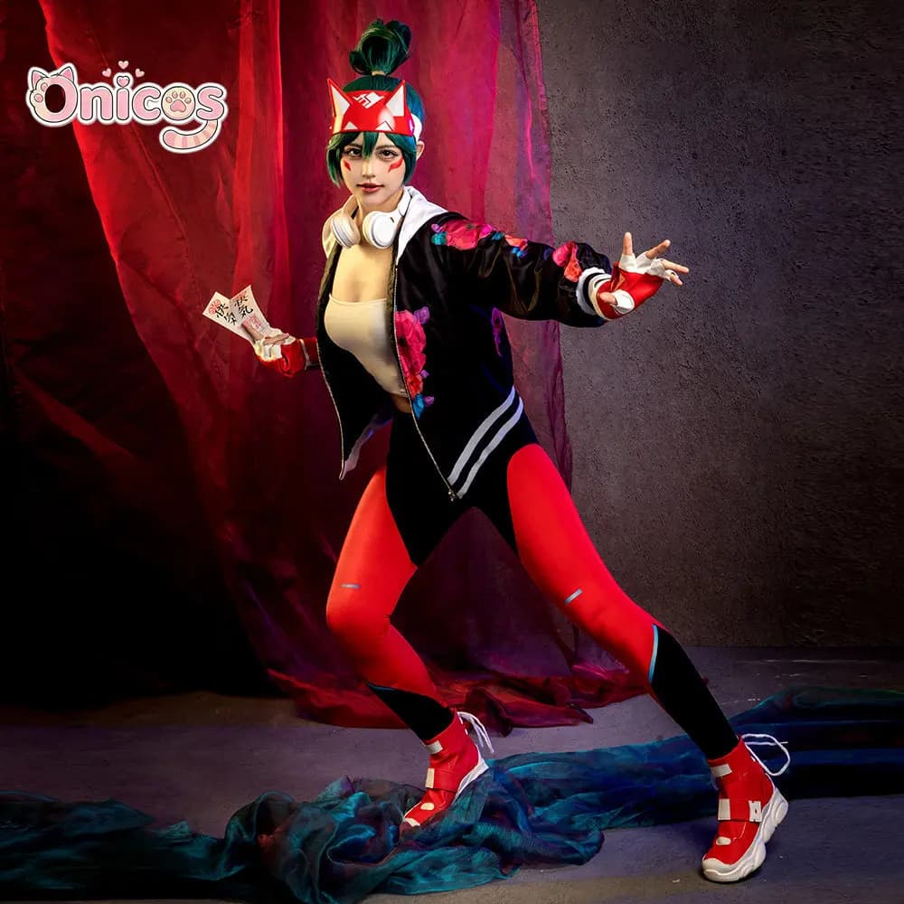 Overwatch 2 Kiriko Cosplay Costume Black Red Outift Halloween Carnival Party Game Anime Suit Onicos