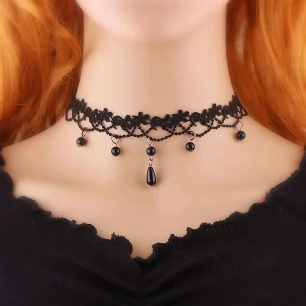 Collana in Pizzo Nero Sexy, Stile Punk, Collare in Pizzo Personalizzato, Choker Gotico, Catena per Clavicola, Accessori per Gioielli da Matrimonio e Festa