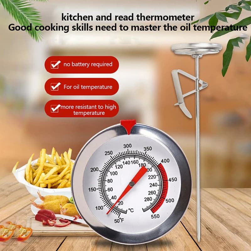 Pocket stainless steel thermometer for barbecue, meat, food, kitchen, instant reading of meat temperature.