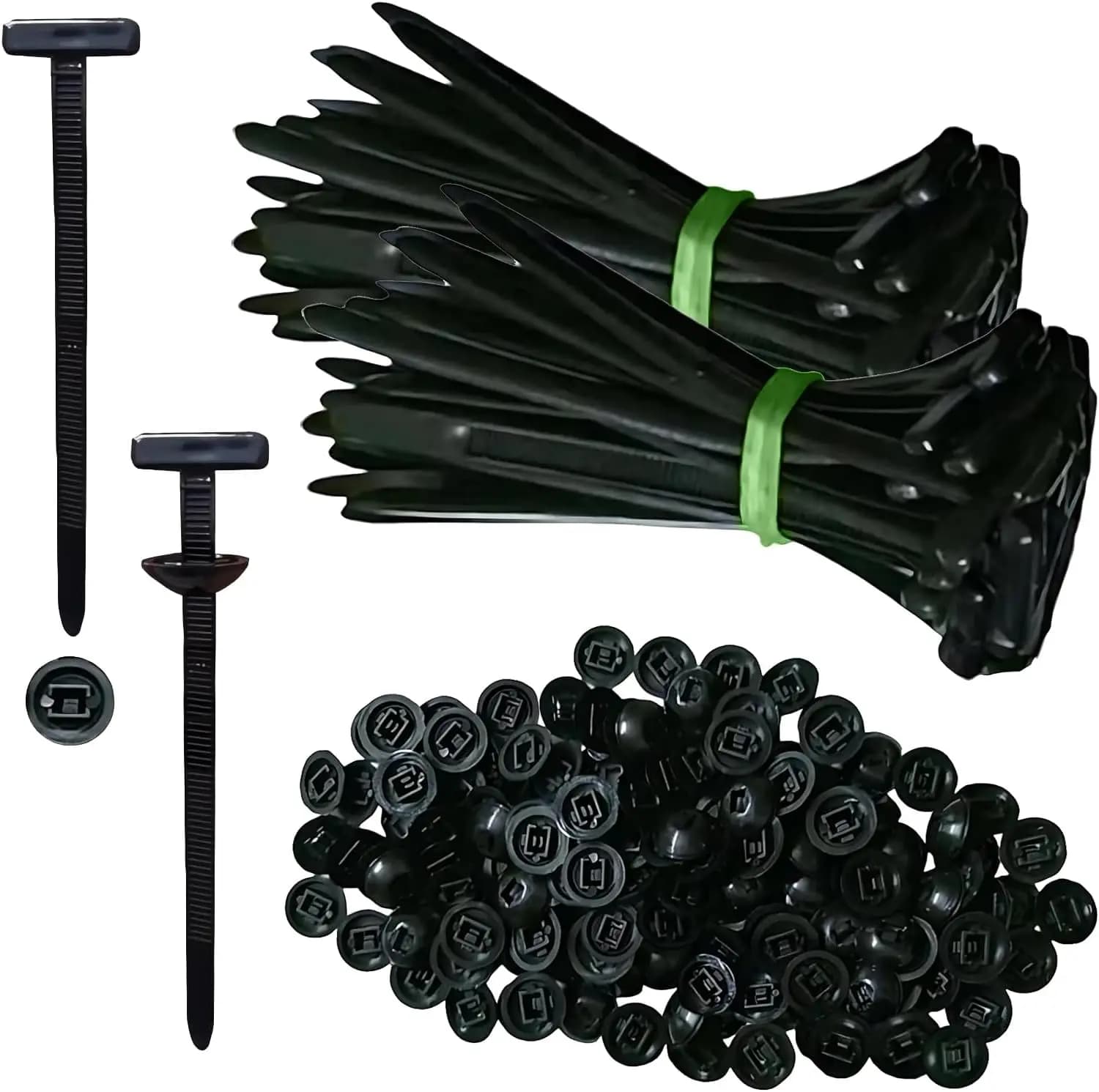 100PCS Nylon Universal Cable Tie Buckle, Zip Ties Heavy Duty with Pin & Button Design, Car Daily Repair