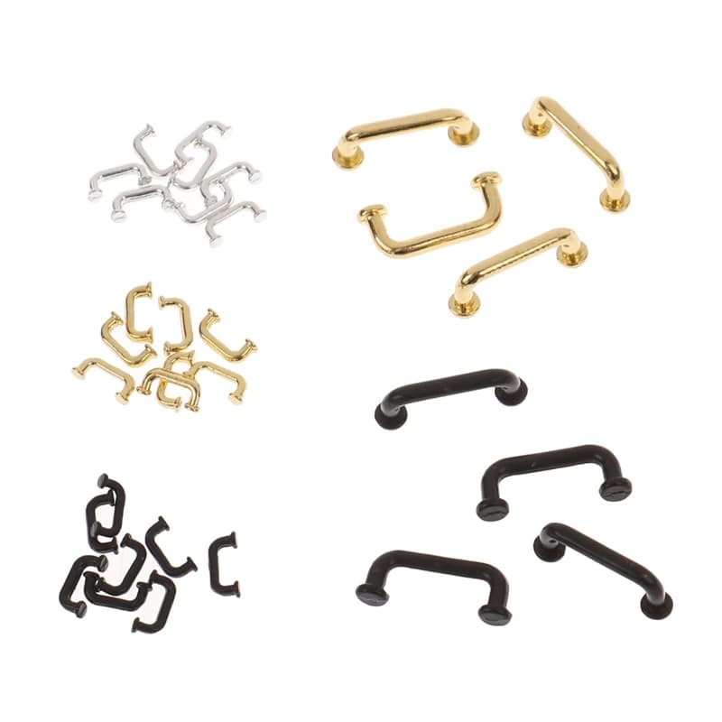 1:12 Mini tira la maniglia della porta decorativa del giocattolo squisito della casa delle bambole fai da te per l'armadio dell'armadio dei mobili 4/8PCS