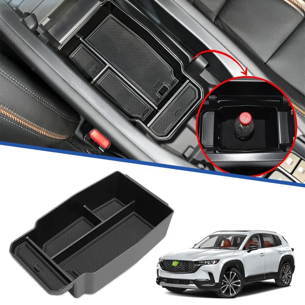 Vano portaoggetti bracciolo in ABS per Mazda CX-50 2023-2025, vassoio portaoggetti centrale inferiore in ABS per auto, organizer portabicchieri, accessori