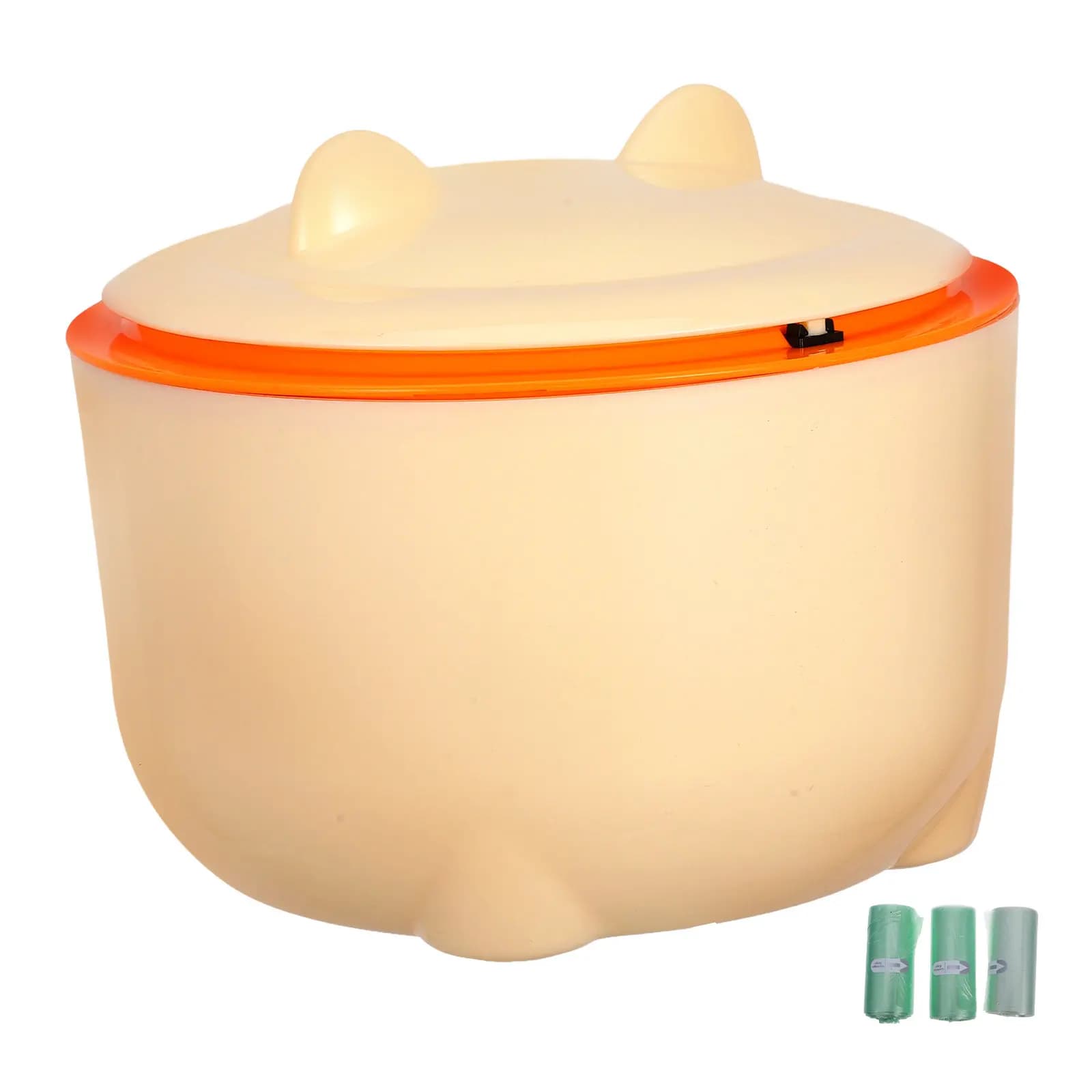 1Set Cat Litter Trash Can Sealed Lid 90 Bags Pet Waste Container Reusable Bin Desktop Trash Can Cat Litter Box