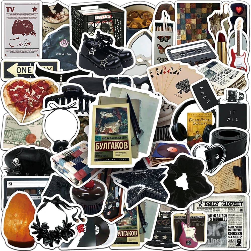 10/30/50 Pezzi Adesivi Vintage INS Downtown Girl, Stile Cartoon, Estetici Graffiti, Decalcomanie Fai-da-te per Notebook, Telefono, Laptop, Auto - Pacchetto di Adesivi Retrò