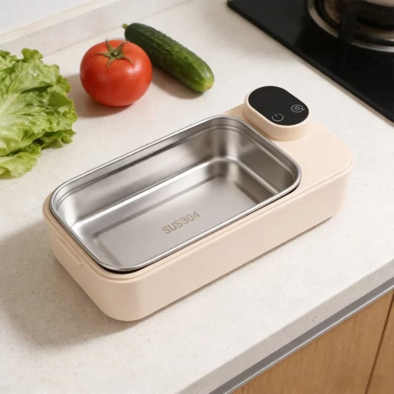 Rechargeable Electric Lunch Box 304 Stainless Steel Digital Display Quick Heated For Office Travel