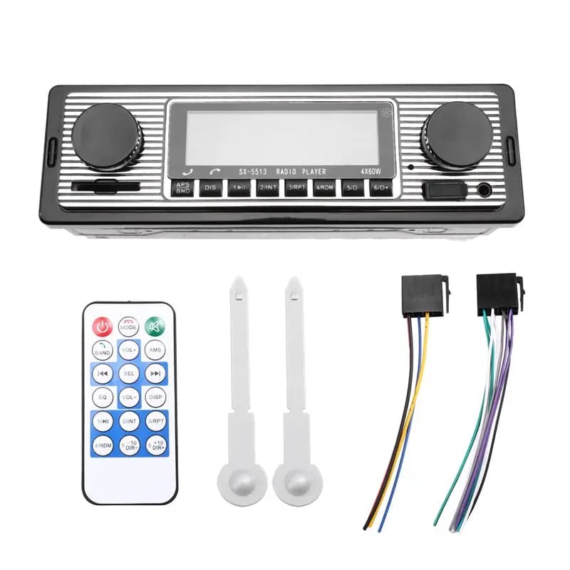 A33K-New Retro Car Wireless Bluetooth 12V MP3 Player AUX Audio Input Card Insert USB Flash Drive Support Multimedia Radio