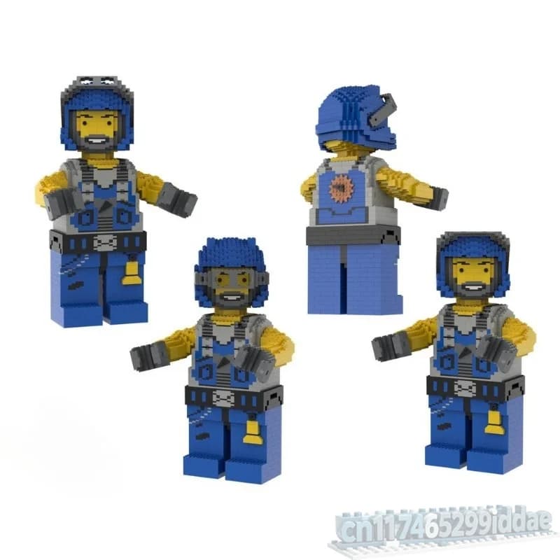 2199Parts Big Scale Miner Worker Figure MOC Model Custom Puzzle DIY Creative Assembly Educational Building Brick Toy Collection