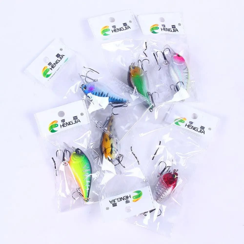 6Pcs/Set Portable 7cm/2.76in Fishing Lures 6# Treble Hook Sharp Square Bill Crankbait High-Strength Shallow Diving Bait