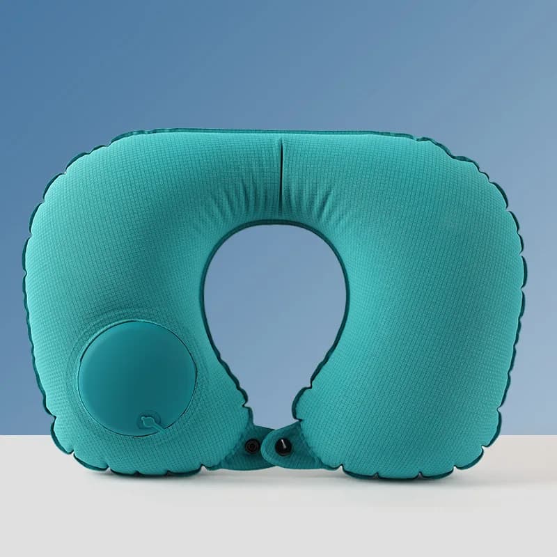 Cuscino Gonfiabile da Viaggio a Forma di U, Portatile, per Aereo, con Gonfiaggio Rapido e Compatto, Ideale per Viaggi Aerei