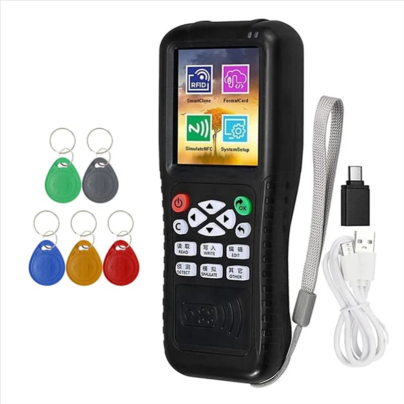 B24B X100 RFID NFC Smart Card Reader Writer +5XT5577 Keychain RFID Duplicator ID IC Card Programmer Encrypted Key Copier