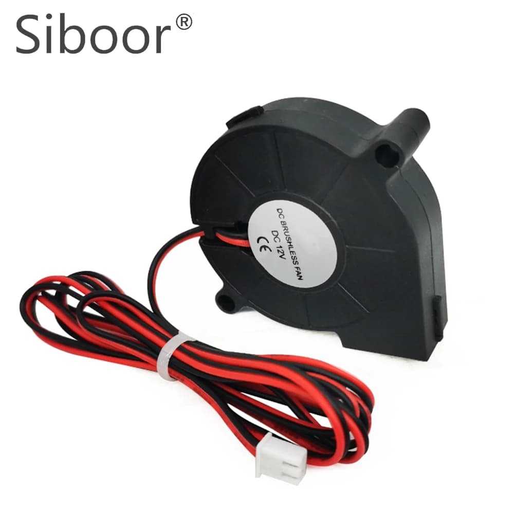 12V 24V 5015 ventola Turbo di raffreddamento parti della stampante 3D Mini ventola senza spazzole per parti del ventilatore del dispositivo di raffreddamento dell'estrusore ventola in plastica nera 50x50x15mm