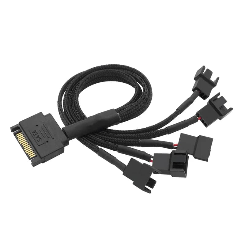 Cavo sdoppiatore di alimentazione prolunga ventola Connettore PC da 1 a 3 4 5 Cavo sdoppiatore hub di raffreddamento a 4 pin Adattatore di alimentazione SATA 12V