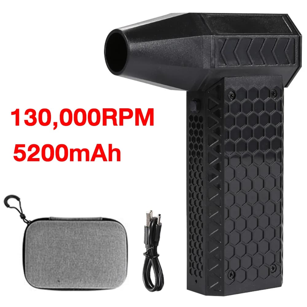 Ventilatore violento 130000 giri/min con custodia Velocità del vento 52 m/s Mini ventilatore d'aria Potente ventilatore Pulizia della polvere della tastiera