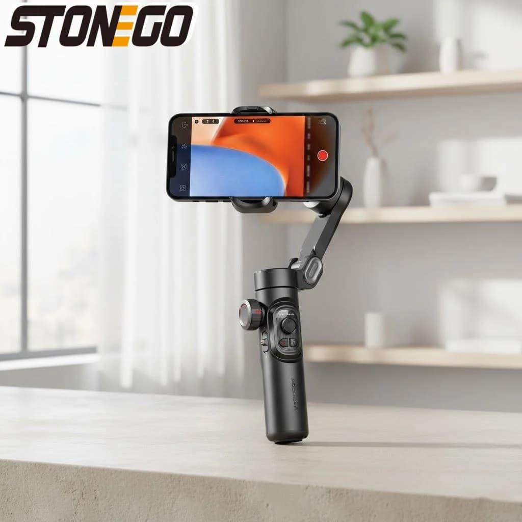 Stabilizzatore Gimbal a 3 Assi per Smartphone, Bastone Selfie Anti-Vibrazione con Tracciamento del Viso