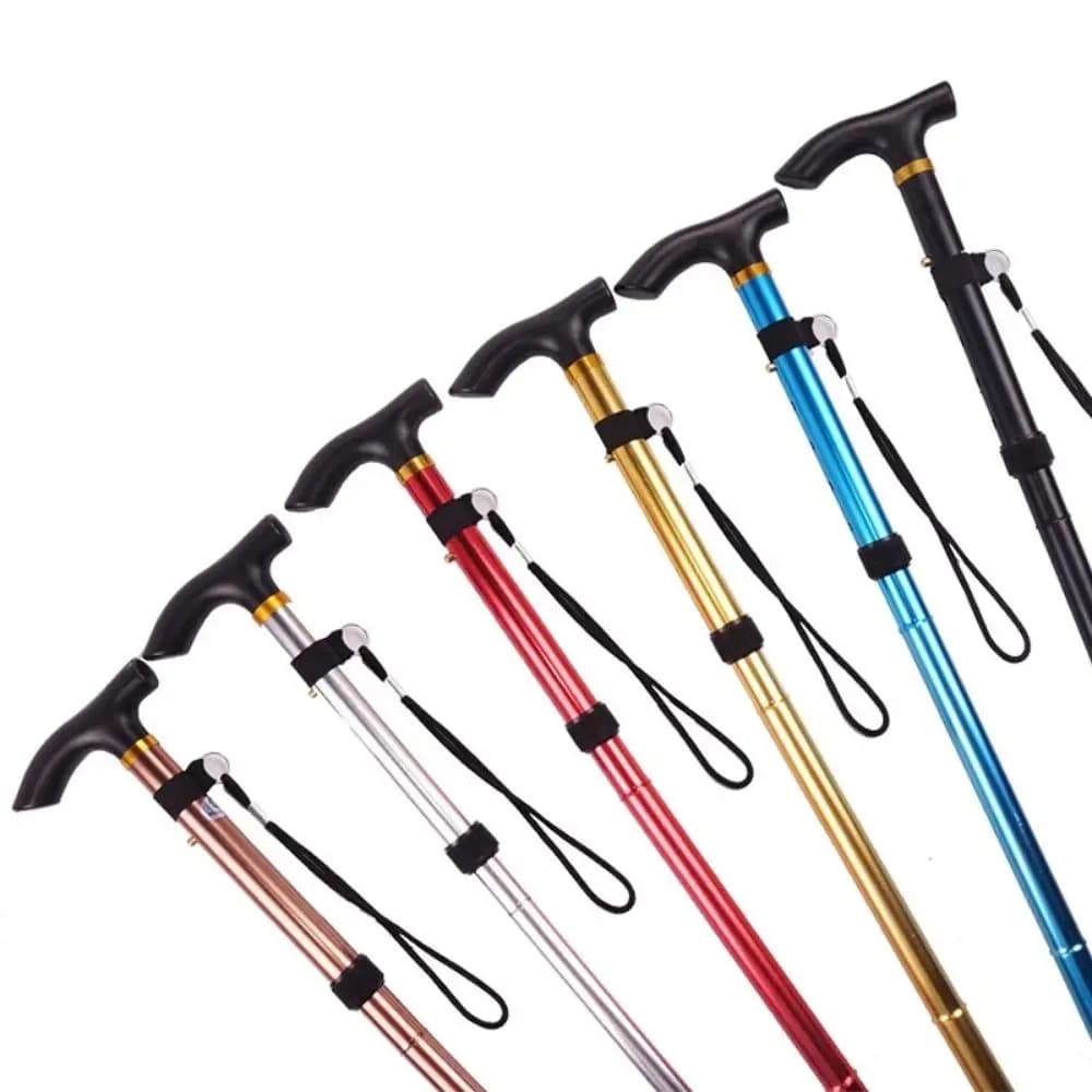 Aluminium Trekking Sticks with Comfort Grip, Foldable, with Adjustable Fast Closure, 3-section Walking Sticks, EVA Men's Hiking Stick