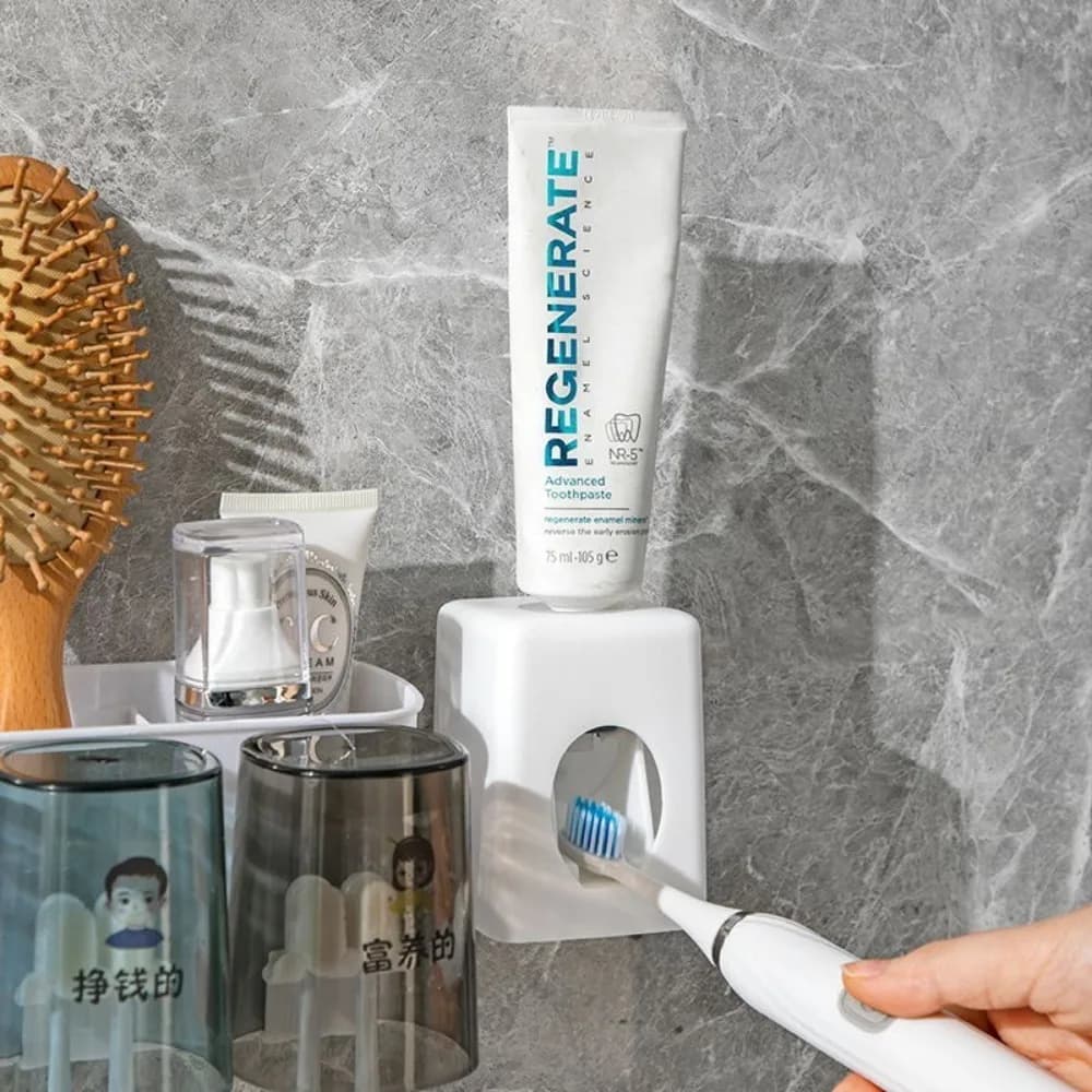 Nuovo portaoggetti per il bagno, spremi dentifricio pigro, porta spazzolino da parete impermeabile, accessori da bagno portatili automatici