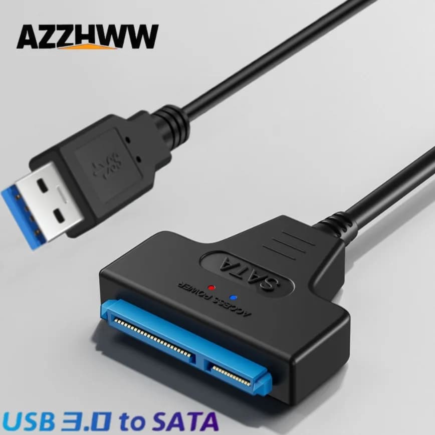 Cavo da USB 3.0 a SATA Adattatore da SATA a USB 3.0/2.0 Fino a 6 Gbps per disco rigido SSD HDD esterno da 2,5 pollici Adattatore SATA 3 a 22 pin
