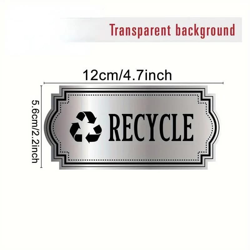 10 adesivi con simboli riciclabili, adesivi in vinile resistenti alle intemperie, impermeabili, per contenitori per rifiuti, facili da applicare