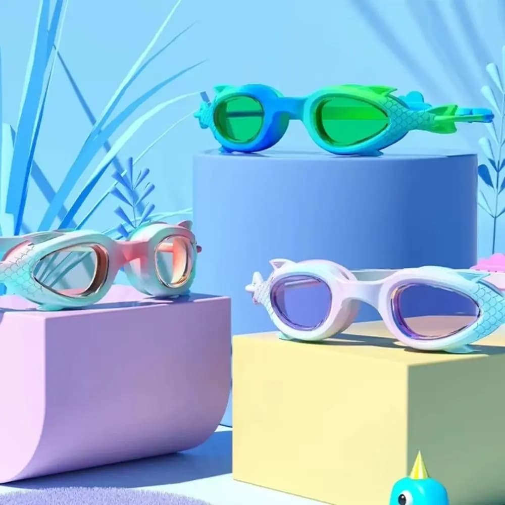 Waterproof Swimming Goggles Anti Fog Small Frame Training Goggles Silicone High-definition Swim Cap Goggles Set Kids Swimming