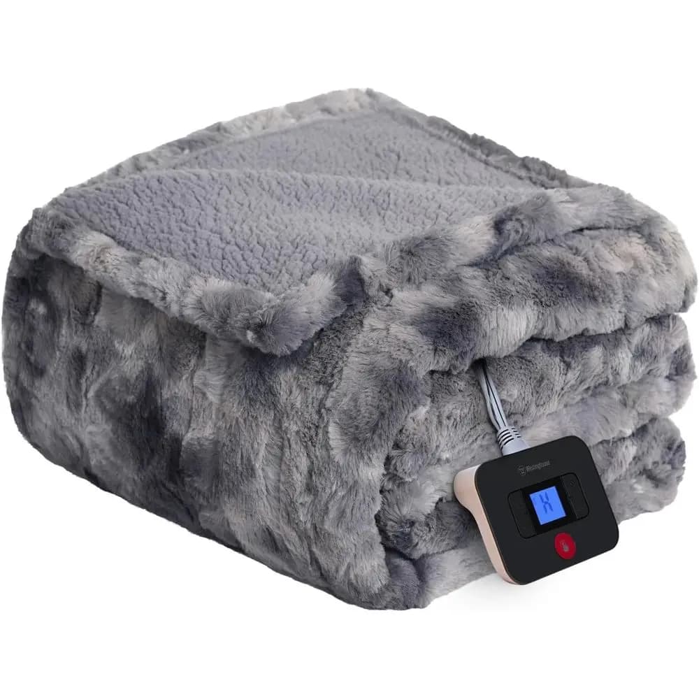 Coperta Elettrica Sherpa per Letto Singolo con 10 Impostazioni di Calore e Spegnimento Automatico da 1 a 12 Ore