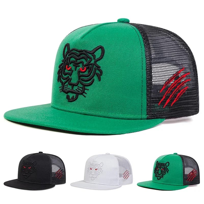Cappelli da baseball in rete da baseball con ricamo tigre unisex Primavera Estate Cappellini da camionista hip-hop casual regolabili per esterni Cappello per protezione solare