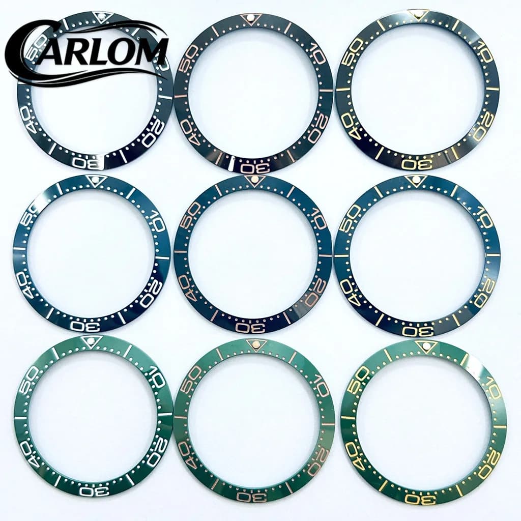 38mm/30.6mm Black Blue Green Ceramic Sloping Bezel Fit 40mm Watch Case Watch Accessories Parts SEA300 SUB Bezel Insert