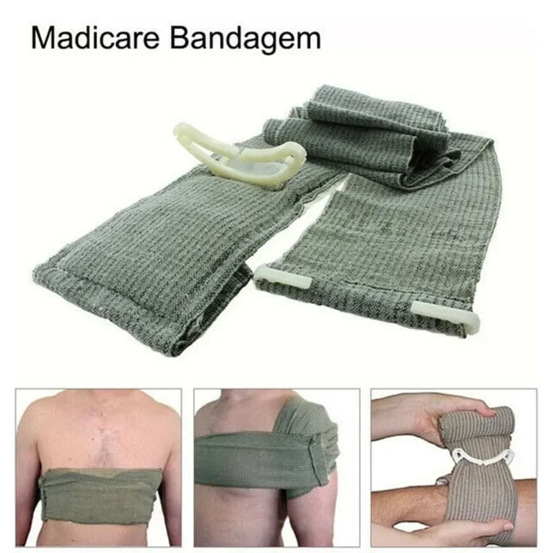 Benda emostatica tattica a compressione sottovuoto Benda elastica pressurizzata per traumi di primo soccorso Kit di pronto soccorso esterno Strumento di sopravvivenza