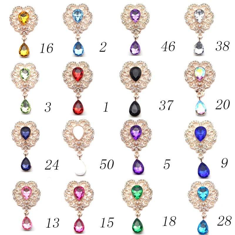 Nuovo 5 pcs52 * 30MM lega cava Droplet ciondolo accessori gioielli cristallo fondo piatto abbigliamento da sposa materiali di decorazione
