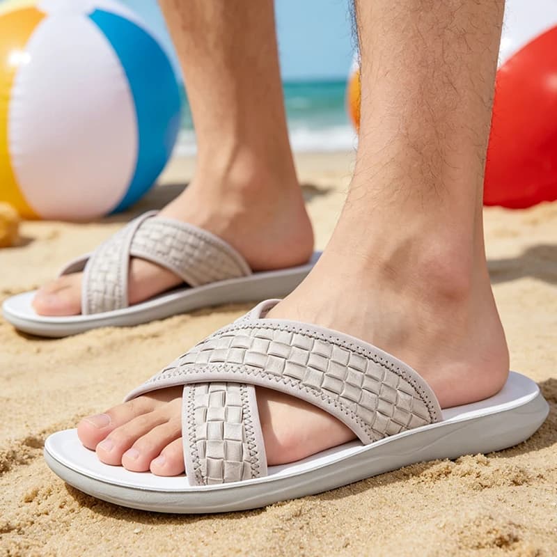 Sandali Estivi da Uomo Intrecciati Antiscivolo con Suola Morbida Traspirante Casual per Esterni Resistenti all'Usura - 2551