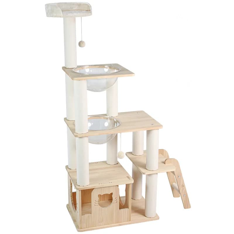 Telaio in legno massello Telaio per arrampicata sugli alberi Tiragraffi per gatti Telaio per arrampicata su gatti personalizzato Legno massello per CTS-005