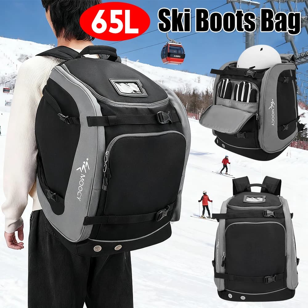 Zaino da sci da 65 litri Borsa da scarponi Borsa da trasporto unisex di grande capacità Zaino per abbigliamento per casco impermeabile per escursioni all'aperto Sci Nuovo