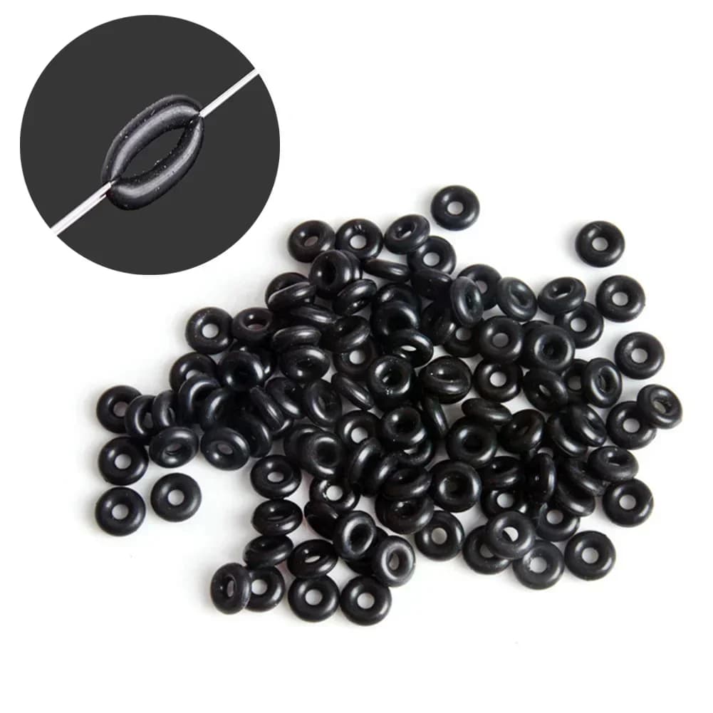 100pcs Rubber Carp Fishing Round Rig Rings Fishing Terminal Tackle Swivel O-Ring For Wacky Rigging Worms Connectors Tackle NEW