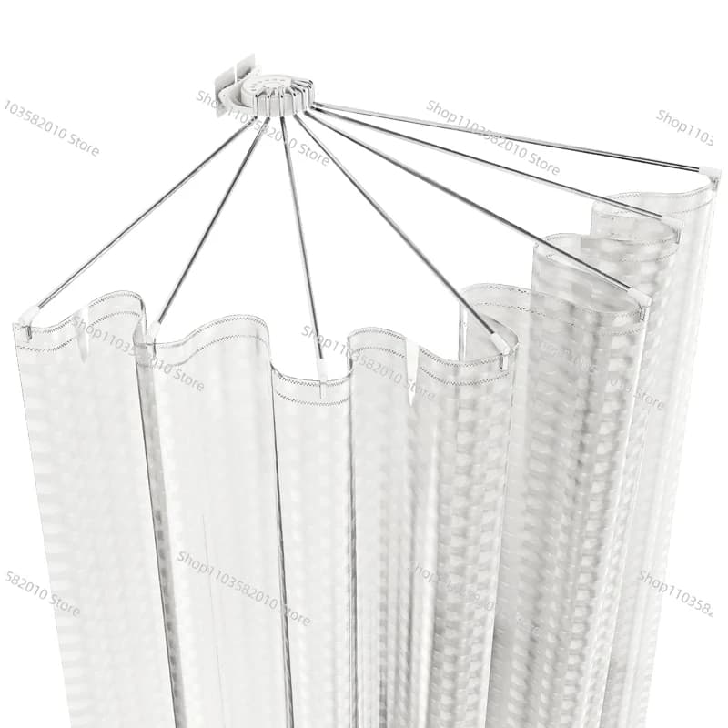 Non-Punching Curved Stainless Steel Shower Curtain Rod, Semi-Circular Cover for Corner Folding Bathtub