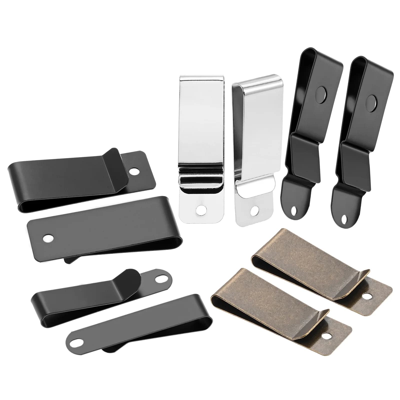10Pcs Metal Holster Sheath Belt Clips Clasp Spring Hook Clamp Holders Versatile Buckle for Pockets Wallet Pouches Key Hooker DIY