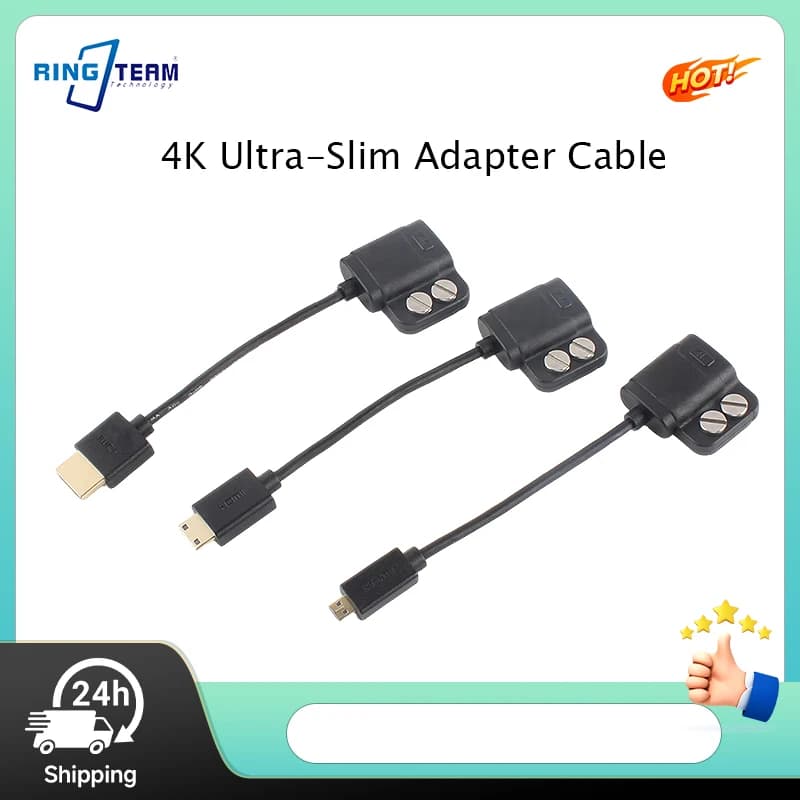 4K Ultra-Slim HDMI Adapter HDMI Full Size Male to Femal D to A C to A A to A Cable Micro Mini Standard for Video Recording