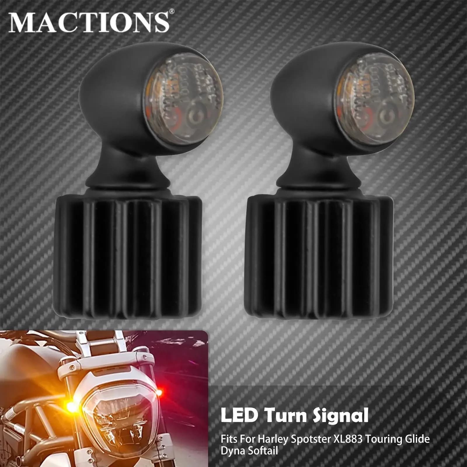 Moto Mini LED Anteriore Indicatore di direzione posteriore Luce freno Indicatore di marcia Lampada per Harley Dyna Softail Sportster XL Touring FLHX
