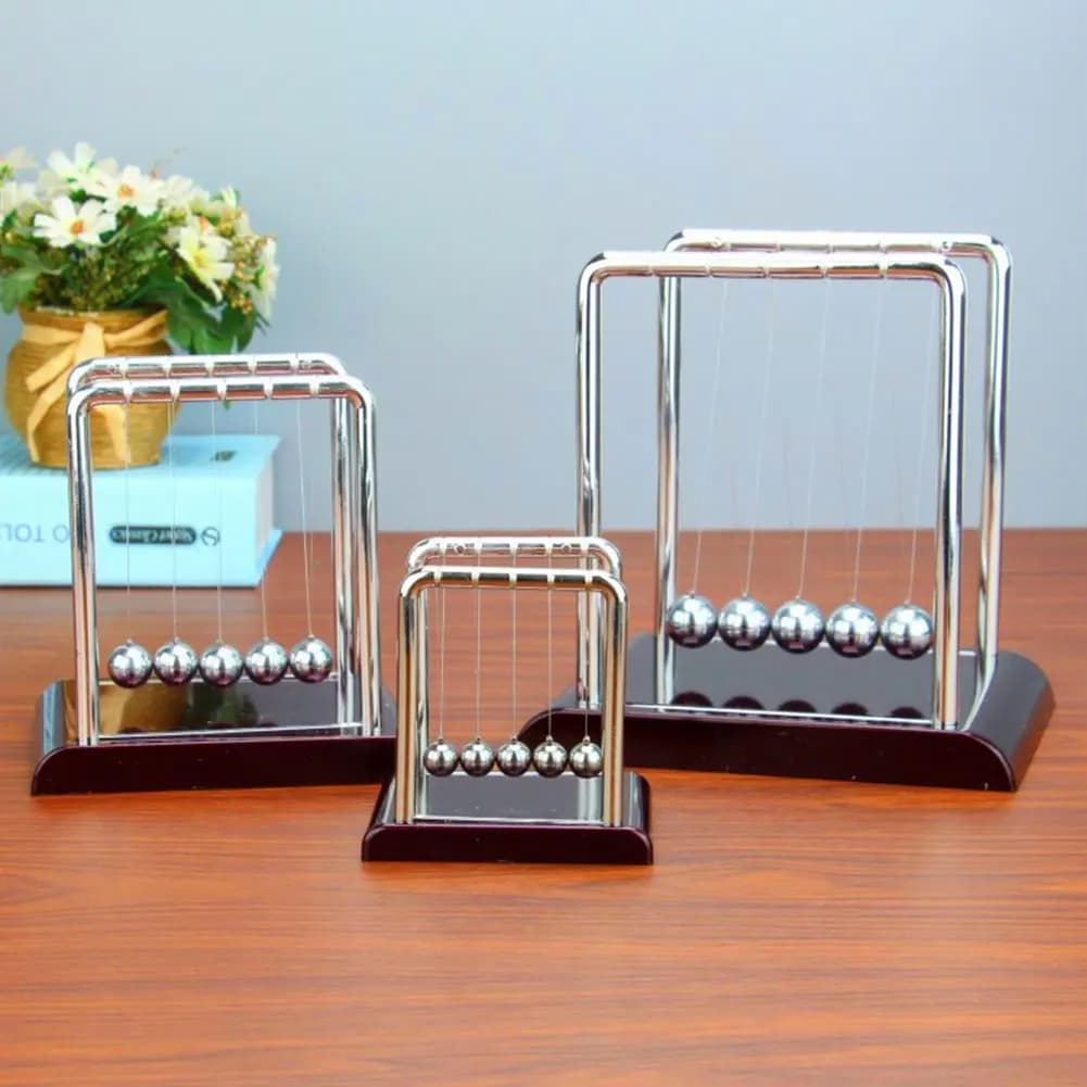 Culla di Newton con Sfere d'Acciaio, Materiale Didattico per Fisica, Pendolo da Scrivania, Regalo e Decorazione per la Casa