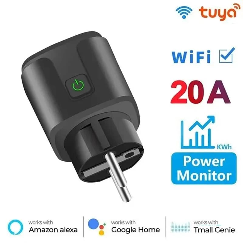 Tuya WiFi Smart Plug Presa UE 16A/20A Monitor di alimentazione Timer Controllo vocale remoto Funziona con Alexa Google Home Smart Life APP