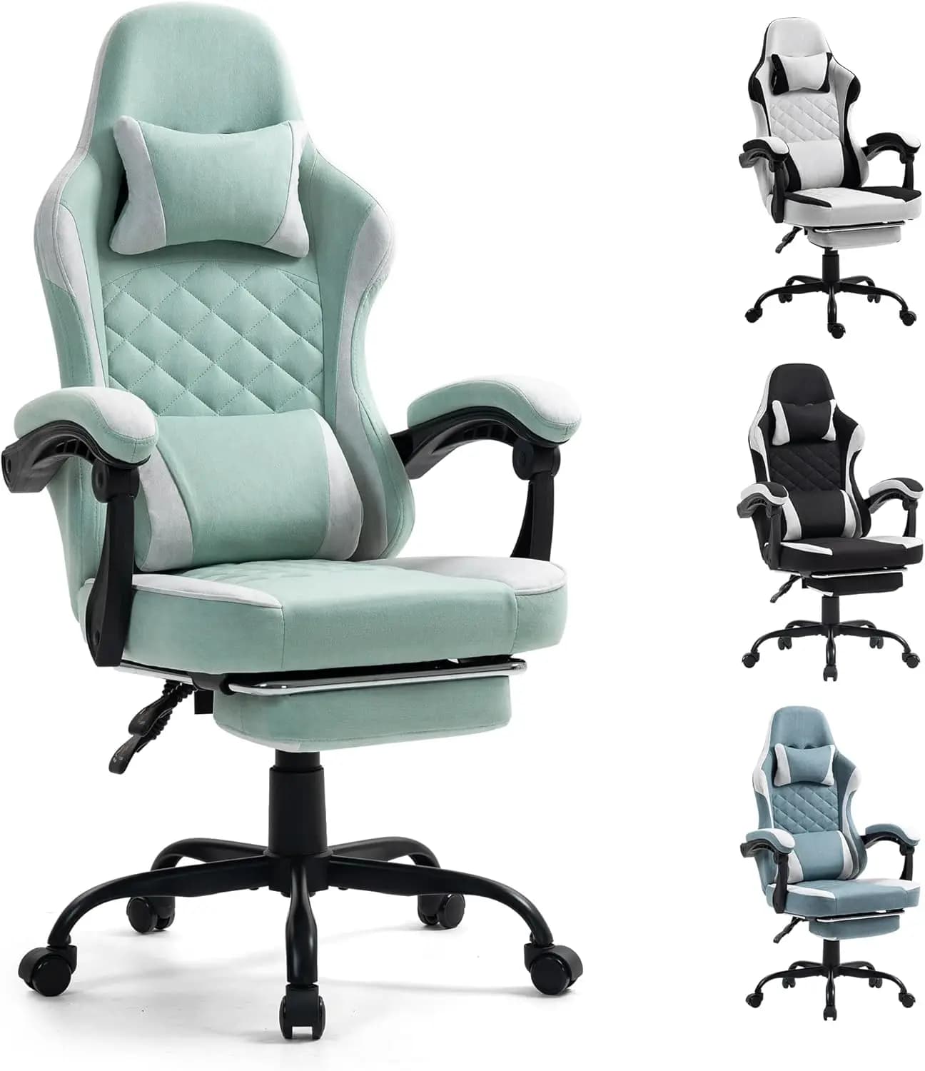 Sedia da Gaming con Poggiapiedi per Adulti - Sedie Ergonomiche da Gaming con Poggiapiedi - Grandi e Alte