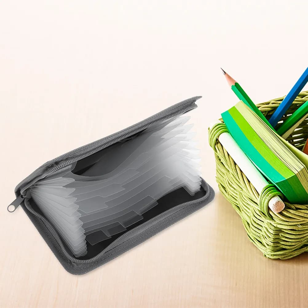 Cartella Portadocumenti a Fisarmonica A6 Portatile con Cerniera, Organizzatore Multifunzione per Ricevute, Fatture, Documenti, Carte, Forniture per Ufficio