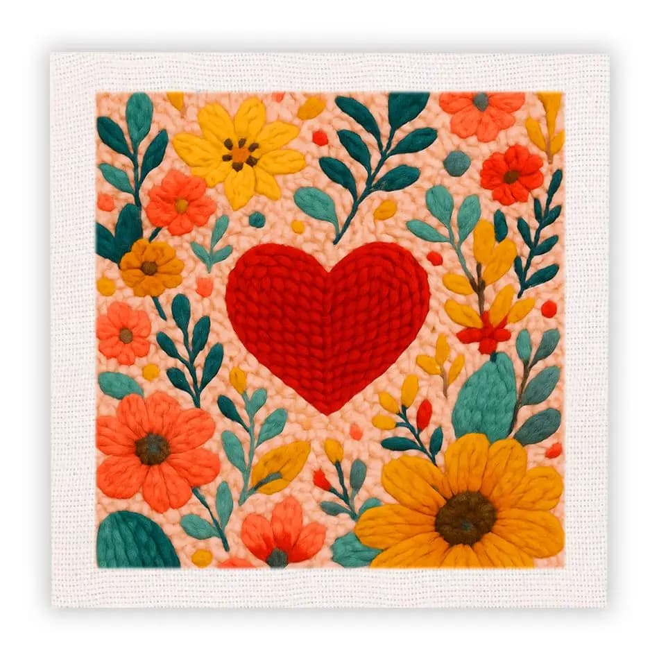 CHENISTORY Flower Punch Needle Embroidery Wall Art Diy Gift Flower Punch Needle Frame Create Wall Art Crafts Gift