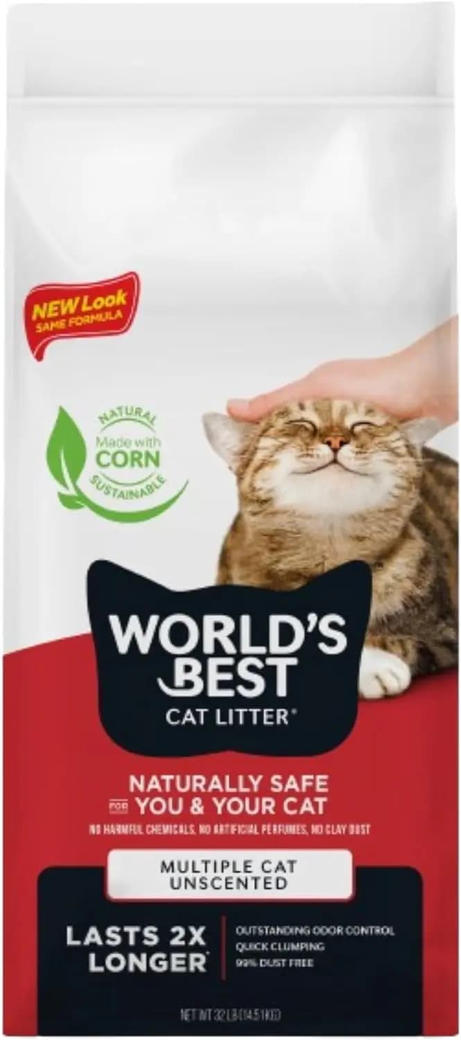 Natural Clumping Cat Litter, 32 lbs - Quick Clumping, 99% Dust Free, Long-Lasting Odor Control