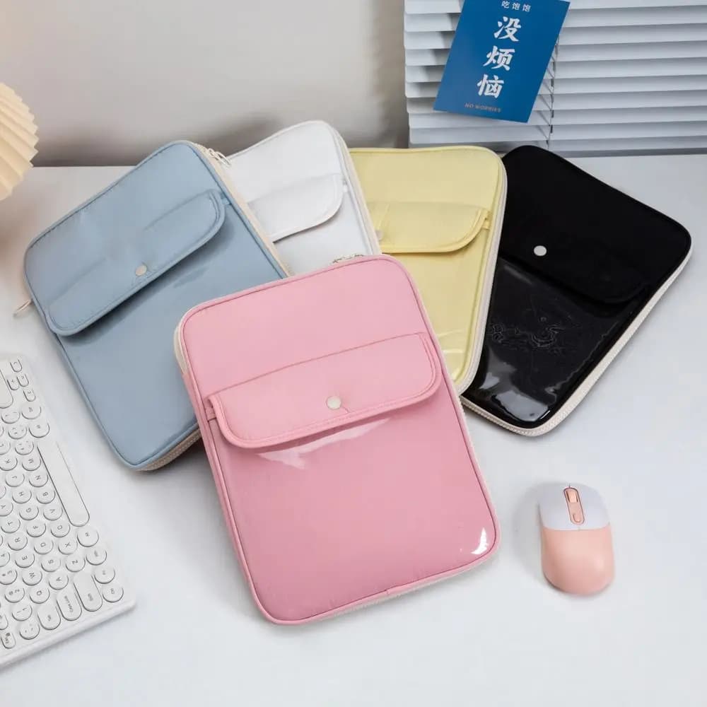 Borse per computer con design coreano con bottoni a pressione, custodia per tablet antiurto da 11/13/15 pollici, custodia per ultrabook